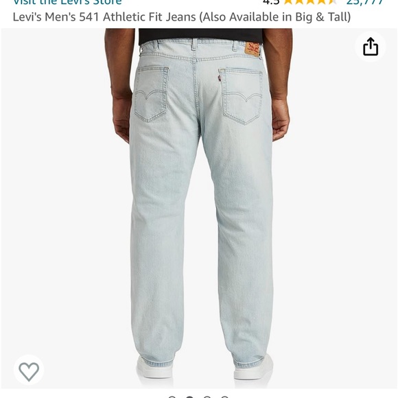 Levi’s Mens 541 Athletic Taper Fit Jeans (Light/Acid Wash Blue Color) Size 33x30 - Picture 2 of 10